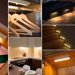 Esta luz con sensor de movimiento para el armario es recargable y no requiere tornillos