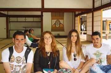 Hierro de vacaciones en Japón con su mujer Sonia y sus dos hijos Claudia y Álvaro.