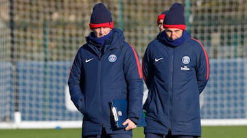 El entrenamiento bajo la nieve del PSG