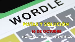 Wordle en español, científico y tildes para el reto de hoy 16 de octubre: pistas y solución