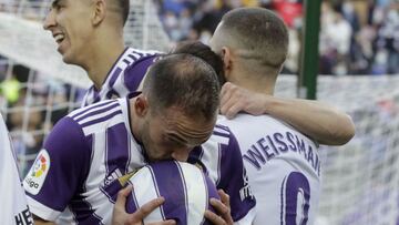 VALLADOLID. 12/12/21. PHOTOGENIC. PARTIDO DE LA LIGA SMARTBANK ENTRE EL REAL VALLADOLID Y EL OVIEDO. GOL DE NACHO