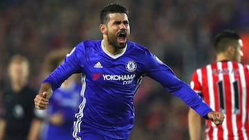 Diego Costa celebra un gol con el Chelsea. 