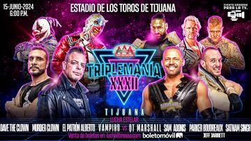 Cartel completo para AAA Triplemanía XXXII Tijuana