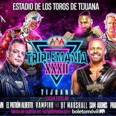 Cartel completo para AAA Triplemanía XXXII Tijuana