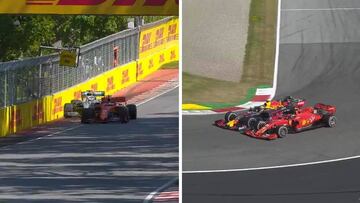 El incidente entre Vettel y Hamilton en Canad&aacute; (izquierda) y el de Verstappen y Leclerc en Austria (derecha).