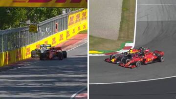El incidente entre Vettel y Hamilton en Canadá (izquierda) y el de Verstappen y Leclerc en Austria (derecha).