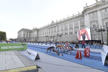 La Plaza de Oriente de la capital española se vistió de gala ante el Palacio Real para vivir una jornada diferente de atletismo al aire libre.