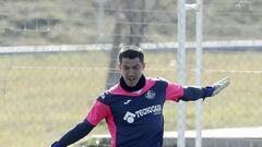 Rubén Yáñez, en un entrenamiento con el Getafe.