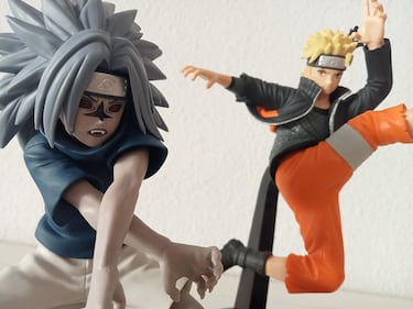 Naruto contra Sasuke con Sello Maldito Fase II en dos vibrantes figuras Banpresto