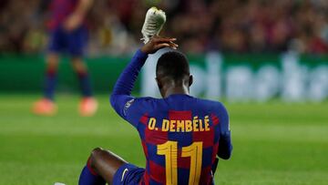 Demb&eacute;l&eacute;, lesionado ante el Dortmund.