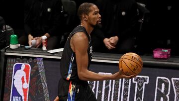 Kevin Durant, durante el partido de la NBA que ha enfrentado a Brooklyn Nets y a Toronto Raptors.