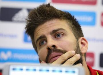 Piqué during his press conference on Wednesday.