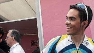 <b>REENCUENTRO. </b>Alberto Contador saludó ayer a Michael Rasmussen.