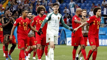 Los jugadores de Bélgica celebran el pase a cuartos de final.