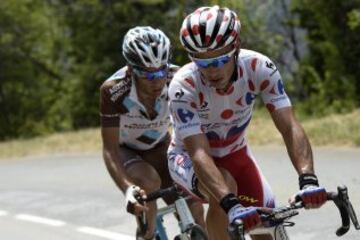 Purito Rodriguez y Jean-Christophe Peraud en la escapada del día.