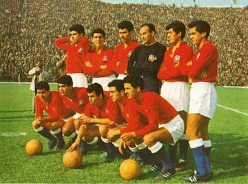 Misael Escuti; Luis Eyzaguirre, Raúl Sánchez, Carlos Contreras, Manuel Rodríguez Araneda; Jorge Toro, Eladio Rojas; Jaime Ramírez Banda, Honorino Landa, Armando Tobar, Leonel Sánchez. DT: Fernando Riera.