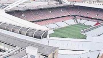 <b>SOBRE EL TERRENO. </b>El nuevo estadio ocupa el espacio que linda con la tribuna del arco. Ahí se levantará uno de los fondos del campo.