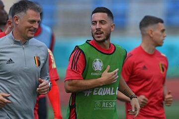 Eden Hazard in training with Belgium on Friday