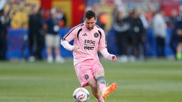 SANDY, UTAH - APRIL 22: Lionel Messi #10 of Inter Miami CF warms up prior to the MLS match between Real Salt Lake and Inter Miami CF at America First Field on April 22, 2026 in Sandy, Utah. Chris Gardner/Getty Images/AFP (Photo by CHRIS GARDNER / GETTY IMAGES NORTH AMERICA / Getty Images via AFP)