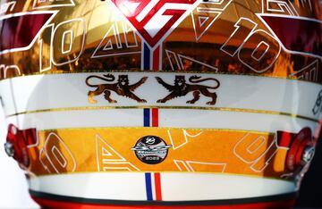 Detalle del casco de Pierre Gasly.