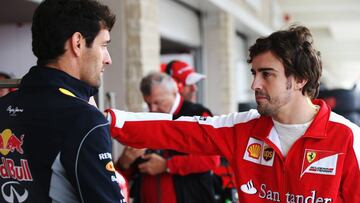 Alonso y Webber durante la temporada 2013 en Austin.