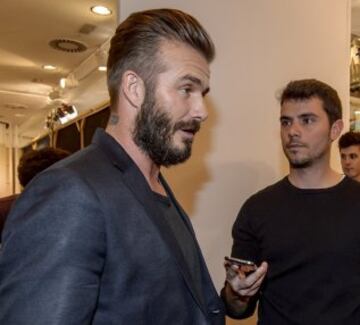 David Beckham regresa a Madrid para la presentaci車n de la nueva colecci車n de una conocida firma de ropa.
