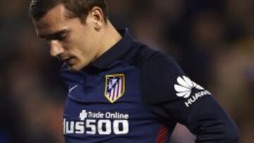 Griezmann durante el partido contra el Valencia.