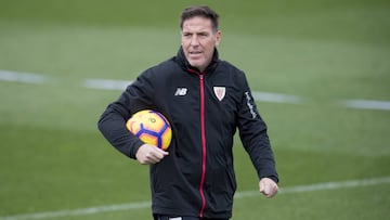 Berizzo, entrenando en Lezama