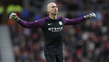 Willy Caballero con el Manchester City.