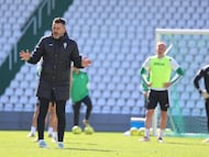 Ania, en un entrenamiento en el estadio