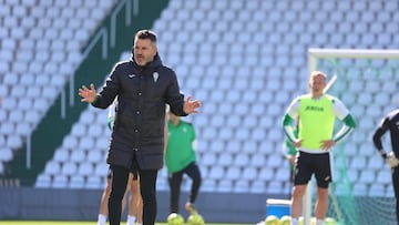 Ania, en un entrenamiento en el estadio