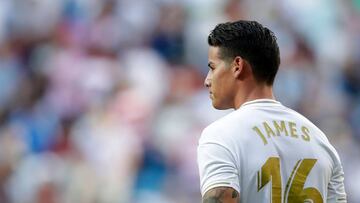 James Rodríguez durante un partido con el Real Madrid.