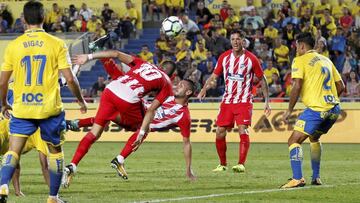 Con este acrobático remate, Koke logró el 1-4 ante Las Palmas, sentenció el triunfo y marcó por primera vez como profesional dos tantos en un partido.