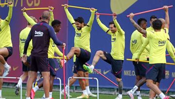 Entrenamiento del Barcelona.