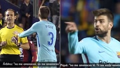 Referee Melero López warns Piqué: "Don't threaten me"
