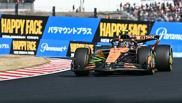 McLaren's British driver Lando Norris drives during the second practice session of the Formula One Japanese Grand Prix at the Suzuka circuit in Suzuka, Mie prefecture on April 4, 2025. (Photo by Toshifumi KITAMURA / AFP)