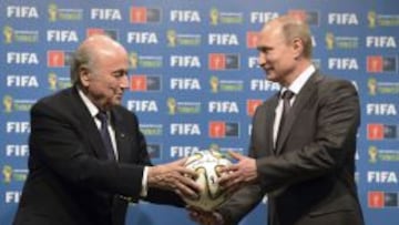 Blatter y Putin, durante el Mundial de Brasil.