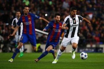 Lionel Messi, Sergio Busquets y Sami Khedira.