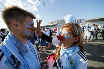 Los aficionados argentinos toman Nizhni Nóvgorod