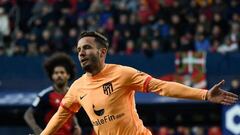 Saúl celebra su gol ante Osasuna.