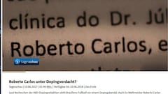 La ARD involucra en una trama de dopaje a Roberto Carlos