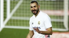 Benzema, en un momento del derbi contra el Atl&eacute;tico.