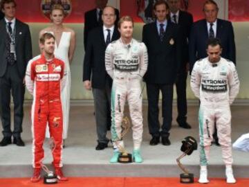 Nico Rosberg, Sebastian Vettel y Lewis Hamilton