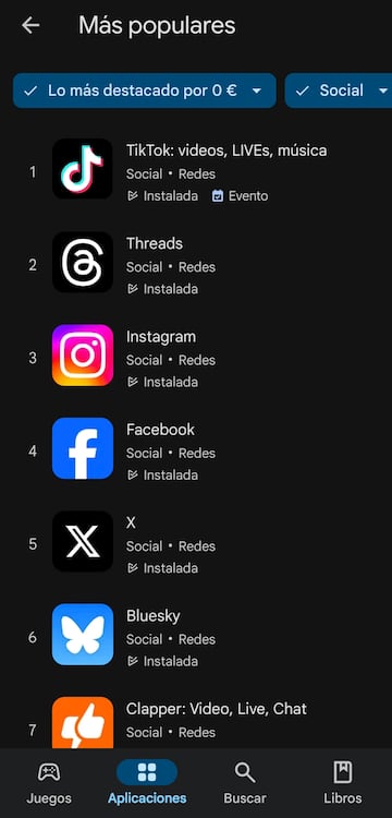 redes sociales google play store bluesky twitter x