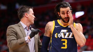 Ricky Rubio sufrió un corte en la ceja izquierda durante el Pistons-Jazz.