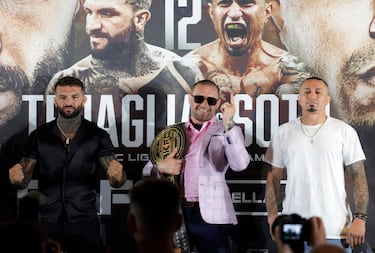 Conor Mcgregor, protagonista de la rueda prensa en el Hotel Hard Rock, presentando la velada de Bare Knuckle Fighting Championship (BKFC) entre Franco Tenaglia y Tony Soto.