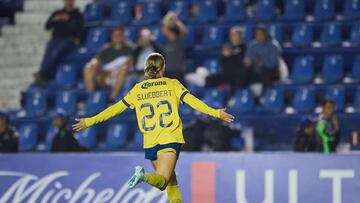Sarah Luebbert celebrates her goal 2-0 of America during the 3rd round match between America and Santa Fe de Panama as part of the Concacaf W Champions Cup at Ciudad de los Deportes Stadium on September 19, 2024 in Mexico City, Mexico.