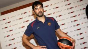 Juan Carlos Navarro, este martes en la presentacón del videojuego NBA 2k14, en el que por primera vez hay catorce equipos de la Euroliga.
