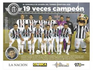 Club Libertad - Luego de 18 meses, Club Libertad volvió a ser el mejor equipo de Paraguay. En la definición del Apertura 2016, superó por un punto a Olimpia y se quedó con el título.