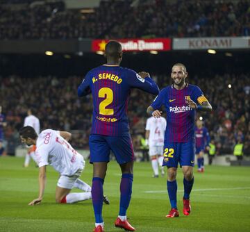 Aleix Vidal celebra su gol 3-0 